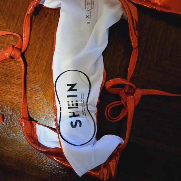 SHEIN Red Bikini Set with Triangle Top and Pull On Bottom - Picture 3 of 4